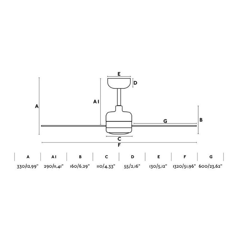 NUU VENTILATORE BIANCO LUCE LED 15W LUCE 3000K CON 3 PALE DIAMETRO CM 132 CON TELECOMANDO INCLUSO FARO VENTILATORI - Cristalensi