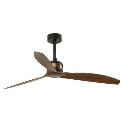 COOPER VENTILATORE NERO CON 3 PALE MARRONI SENZA LUCE DIAMETRO CM 128 CON TELECOMANDO INCLUSO FARO VENTILATORI - Cristalensi Sho