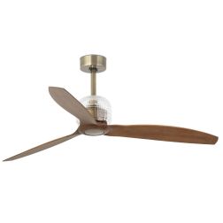 DECOFAN VENTILATORE FINITURA RAME O OTTONE PALE MOGANO SENZA LUCE DIAMETRO CM 128 E TELECOMANDO FARO VENTILATORI - Cristalensi S 2