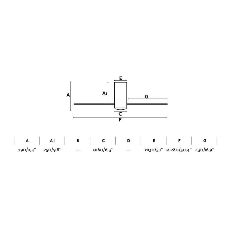 MINI TUBE VENTILATORE IN METALLO CROMO E VETRO 3 PALE SENZA LUCE DIAMETRO CM 128 E TELECOMANDO FARO VENTILATORI - Cristalensi Sh