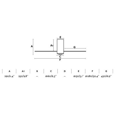 MINI TUBE VENTILATORE IN METALLO CROMO E VETRO 3 PALE SENZA LUCE DIAMETRO CM 128 E TELECOMANDO FARO VENTILATORI - Cristalensi Sh
