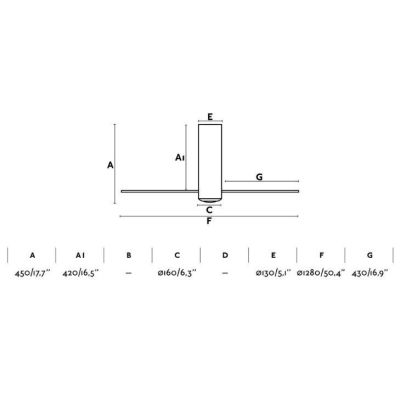 TUBE VENTILATORE BIANCO O NERO LUCIDO PALE TRASPARENTI SENZA LUCE DIAMETRO CM 128 E TELECOMANDO FARO VENTILATORI - Cristalensi S