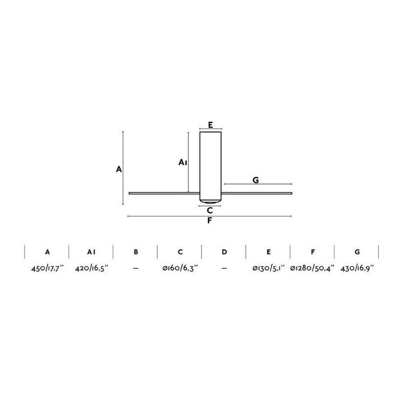 TUBE VENTILATORE BIANCO O NERO OPACO PALE TRASPARENTI SENZA LUCE DIAMETRO CM 128 E TELECOMANDO FARO VENTILATORI - Cristalensi Sh