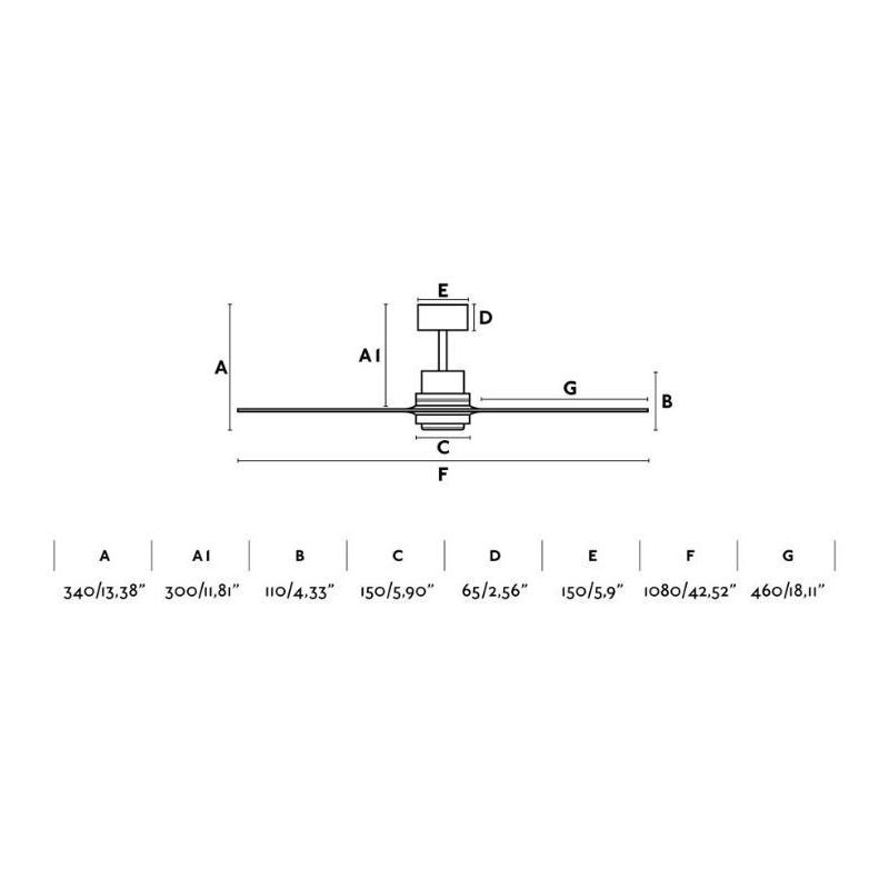 MINI LANTAU VENTILATORE A SOFFITTO DIAMETRO 107 CM NICKEL SATINATO SENZA LUCE PALE PINO FARO VENTILATORI - Cristalensi Shop Onli