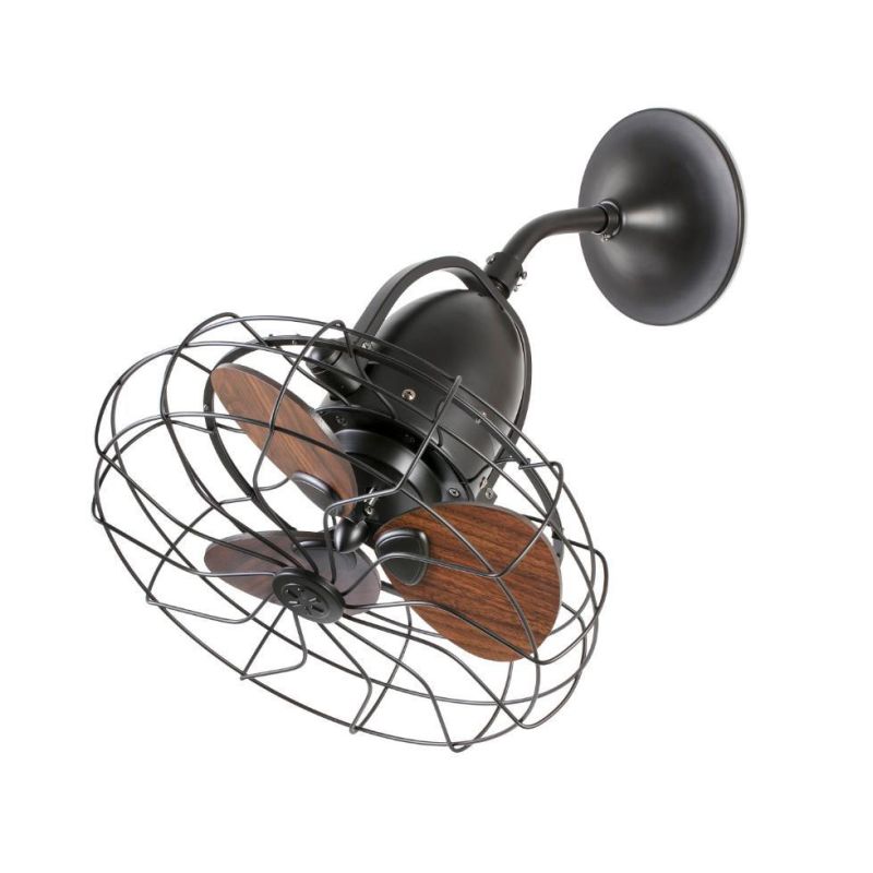 KEIKI VENTILATORE A SOFFITTO MARRONE INCLINABILE CON GABBIA E PALE IN LEGNO SENZA LUCE FARO VENTILATORI - Cristalensi Shop Onlin