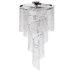 ELICA PLAFONIERA GRANDE IN METALLO CROMO CON CRISTALLI DIAMETRO CM 45 DESIGN MODERNO CRISTALENSI LIGHT - Cristalensi Shop Online