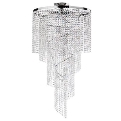 ELICA PLAFONIERA GRANDE IN METALLO CROMO CON CRISTALLI DIAMETRO CM 45 DESIGN MODERNO CRISTALENSI LIGHT - Cristalensi Shop Online