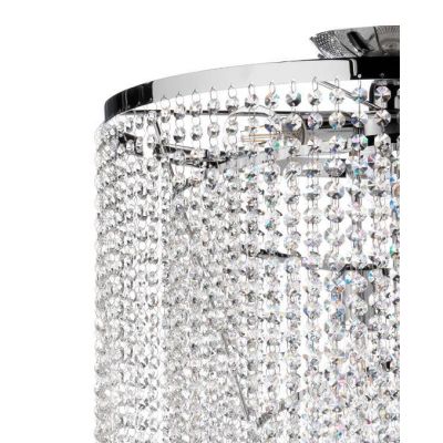 ELICA PLAFONIERA GRANDE IN METALLO CROMO CON CRISTALLI DIAMETRO CM 45 DESIGN MODERNO CRISTALENSI LIGHT - Cristalensi Shop Online