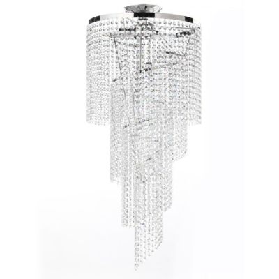 ELICA PLAFONIERA MEDIA IN METALLO CROMO CON CRISTALLI DIAMETRO CM 35 DESIGN MODERNO CRISTALENSI LIGHT - Cristalensi Shop Online