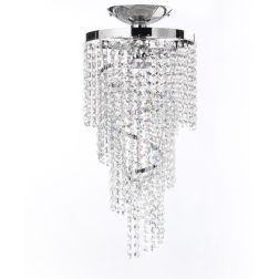 ELICA PLAFONIERA PICCOLA IN METALLO CROMO CON CRISTALLI DIAMETRO CM 25 DESIGN MODERNO CRISTALENSI LIGHT - Cristalensi Shop Onlin