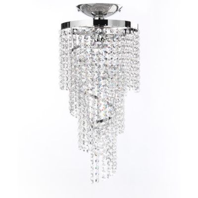 ELICA PLAFONIERA PICCOLA IN METALLO CROMO CON CRISTALLI DIAMETRO CM 25 DESIGN MODERNO CRISTALENSI LIGHT - Cristalensi Shop Onlin