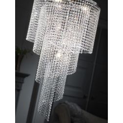 ELICA PLAFONIERA DIAMETRO CM 55 IN METALLO CROMO CON CRISTALLI DESIGN MODERNO CRISTALENSI LIGHT - Cristalensi Shop Online