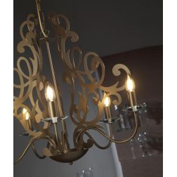 LAMPADARIO A SOSPENSIONE CLASSICO 5 LUCI IN METALLO FINITURA BRONZO CRISTALENSI LIGHT - Cristalensi Shop Online