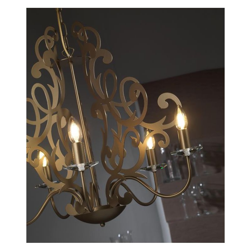 LAMPADARIO A SOSPENSIONE CLASSICO 5 LUCI IN METALLO FINITURA BRONZO CRISTALENSI LIGHT - Cristalensi Shop Online