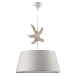 STELLINA LAMPADARIO COUNTRY CON PARALUME IN TESSUTO SABBIA E STELLA MARINA DECORATIVA CRISTALENSI LIGHT - Cristalensi Shop Onlin