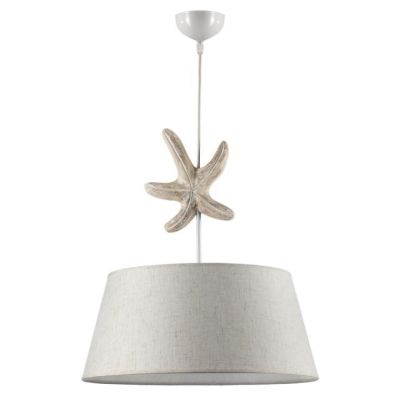 STELLINA LAMPADARIO COUNTRY CON PARALUME IN TESSUTO SABBIA E STELLA MARINA DECORATIVA CRISTALENSI LIGHT - Cristalensi Shop Onlin