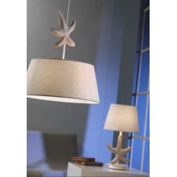STELLINA LAMPADARIO COUNTRY CON PARALUME IN TESSUTO SABBIA E STELLA MARINA DECORATIVA CRISTALENSI LIGHT - Cristalensi Shop Onlin 2