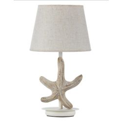 STELLINA LAMPADA DA TAVOLO COUNTRY CON PARALUME IN TESSUTO SABBIA E STELLA MARINA DECORATIVA CRISTALENSI LIGHT - Cristalensi Sho