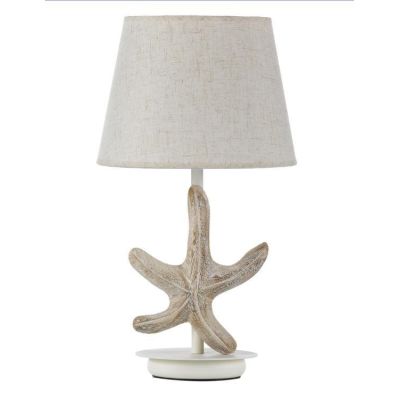 STELLINA LAMPADA DA TAVOLO COUNTRY CON PARALUME IN TESSUTO SABBIA E STELLA MARINA DECORATIVA CRISTALENSI LIGHT - Cristalensi Sho