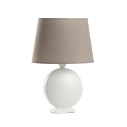 ZEN LAMPADA DA TAVOLO CLASSICA IN CERAMICA AVORIO CON PARALUME IN TESSUTO TORTORA CRISTALENSI LIGHT - Cristalensi Shop Online