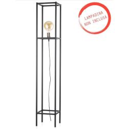 FLOKI PIANTANA STILE VINTAGE H150 IN METALLO NERO FORMA RETTANGOLARE CON LAMPADINA A VISTA CRISTALENSI LIGHT - Cristalensi Shop 2