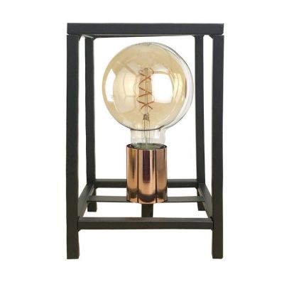 FLOKI LUMETTO STILE VINTAGE QUADRATO IN METALLO NERO CON LAMPADINA A VISTA CRISTALENSI LIGHT - Cristalensi Shop Online