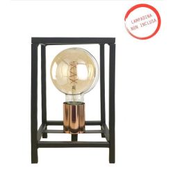 FLOKI LUMETTO STILE VINTAGE QUADRATO IN METALLO NERO CON LAMPADINA A VISTA CRISTALENSI LIGHT - Cristalensi Shop Online 2