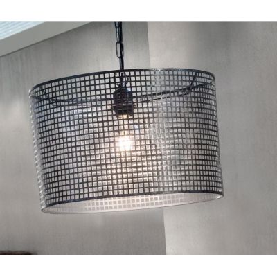 FLAM SOSPENSIONE SINGOLA STILE VINTAGE IN METALLO PERFORATO ANTRACITE LAMPADINA 1XE27 CRISTALENSI LIGHT - Cristalensi Shop Onlin