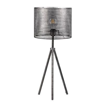 FLAM LAMPADA DA TAVOLO ALTEZZA 40 STILE VINTAGE IN METALLO PERFORATO ANTRACITE LAMPADINA 1XE27 CRISTALENSI LIGHT - Cristalensi S