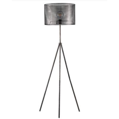 FLAM PIANTANA ALTEZZA 145 CM STILE VINTAGE IN METALLO PERFORATO ANTRACITE LAMPADINA 1XE27 CRISTALENSI LIGHT - Cristalensi Shop O