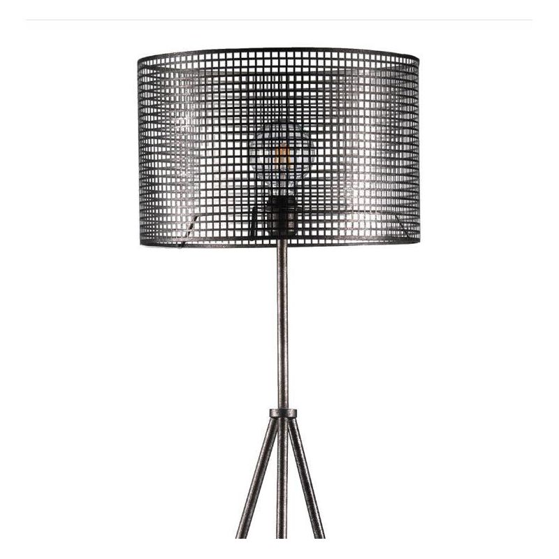 FLAM PIANTANA ALTEZZA 145 CM STILE VINTAGE IN METALLO PERFORATO ANTRACITE LAMPADINA 1XE27 CRISTALENSI LIGHT - Cristalensi Shop O