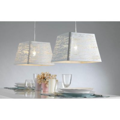 BOBBY SOSPENSIONE SINGOLA MODERNA IN METALLO BIANCO PERFORATO LAMPADINA ATTACCO 1XE27 CRISTALENSI LIGHT - Cristalensi Shop Onlin