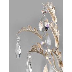 CESTA APPLIQUE CLASSICA IN METALLO FINITURA AVORIO ANTICO CON DECORAZIONI IN CRISTALLO CRISTALENSI LIGHT - Cristalensi Shop Onli 2