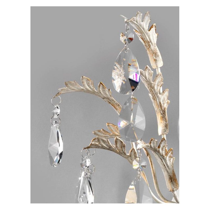 CESTA APPLIQUE CLASSICA IN METALLO FINITURA AVORIO ANTICO CON DECORAZIONI IN CRISTALLO CRISTALENSI LIGHT - Cristalensi Shop Onli