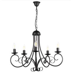 POMPEI LAMPADARIO CLASSICO CON 5 LUCI IN METALLO NERO O BIANCO INVECCHIATO CON LAMPADINE A VISTA CRISTALENSI LIGHT - Cristalensi 2