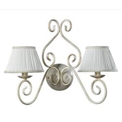 VIVIENNE LAMPADA DA PARETE CLASSICA COLORE AVORIO CHIARO CON PARALUMI IN TESSUTO PLISSE CRISTALENSI LIGHT - Cristalensi Shop Onl