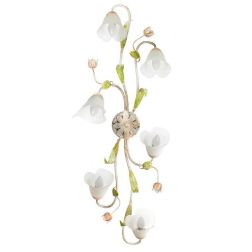 WILMA PLAFONIERA APPLIQUE 6 LUCI IN FERRO BATTUTO BIANCO ANTICATO CON PARALUMI IN VETRO BIANCO CRISTALENSI LIGHT - Cristalensi S