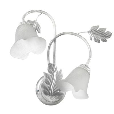 MARILENA APPLIQUE 2 LUCI CLASSICA IN METALLO BIANCO/ARGENTO CON PARALUMI IN VETRO CRISTALENSI LIGHT - Cristalensi Shop Online