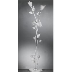 MARILENA PIANTANA 3 LUCI CLASSICA IN METALLO BIANCO/ARGENTO CON PARALUMI IN VETRO CRISTALENSI LIGHT - Cristalensi Shop Online