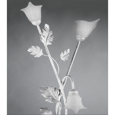 MARILENA PIANTANA 3 LUCI CLASSICA IN METALLO BIANCO/ARGENTO CON PARALUMI IN VETRO CRISTALENSI LIGHT - Cristalensi Shop Online