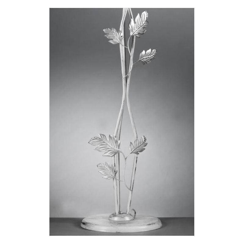 MARILENA PIANTANA 3 LUCI CLASSICA IN METALLO BIANCO/ARGENTO CON PARALUMI IN VETRO CRISTALENSI LIGHT - Cristalensi Shop Online