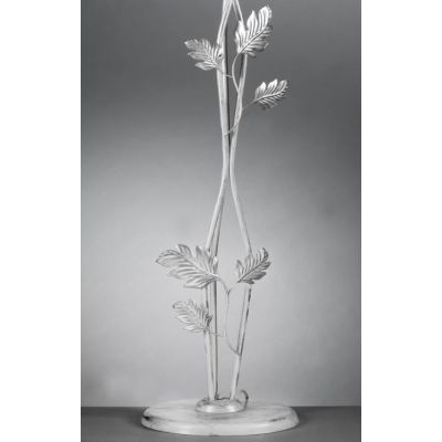 MARILENA PIANTANA 3 LUCI CLASSICA IN METALLO BIANCO/ARGENTO CON PARALUMI IN VETRO CRISTALENSI LIGHT - Cristalensi Shop Online