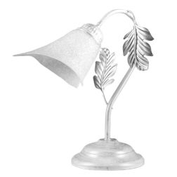 MARILENA LUMETTO CLASSICO IN METALLO BIANCO/ARGENTO CON PARALUME IN VETRO CRISTALENSI LIGHT - Cristalensi Shop Online