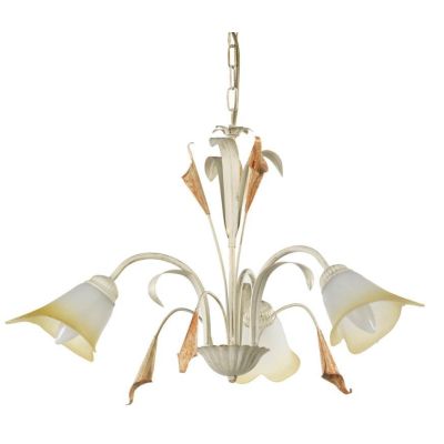 LUCREZIA LAMPADARIO A 3 LUCI CLASSICO FINITURA AVORIO O BRONZO CON PARALUMI IN VETRO SABBIATO CRISTALENSI LIGHT - Cristalensi Sh