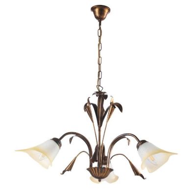 LUCREZIA LAMPADARIO A 3 LUCI CLASSICO FINITURA AVORIO O BRONZO CON PARALUMI IN VETRO SABBIATO CRISTALENSI LIGHT - Cristalensi Sh