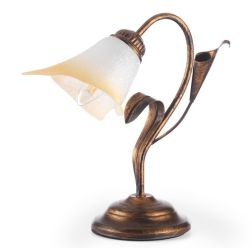 LUCREZIA LUMETTO CLASSICO CON FINITURA AVORIO O BRONZO E PARALUME IN VETRO SABBIATO CRISTALENSI LIGHT - Cristalensi Shop Online