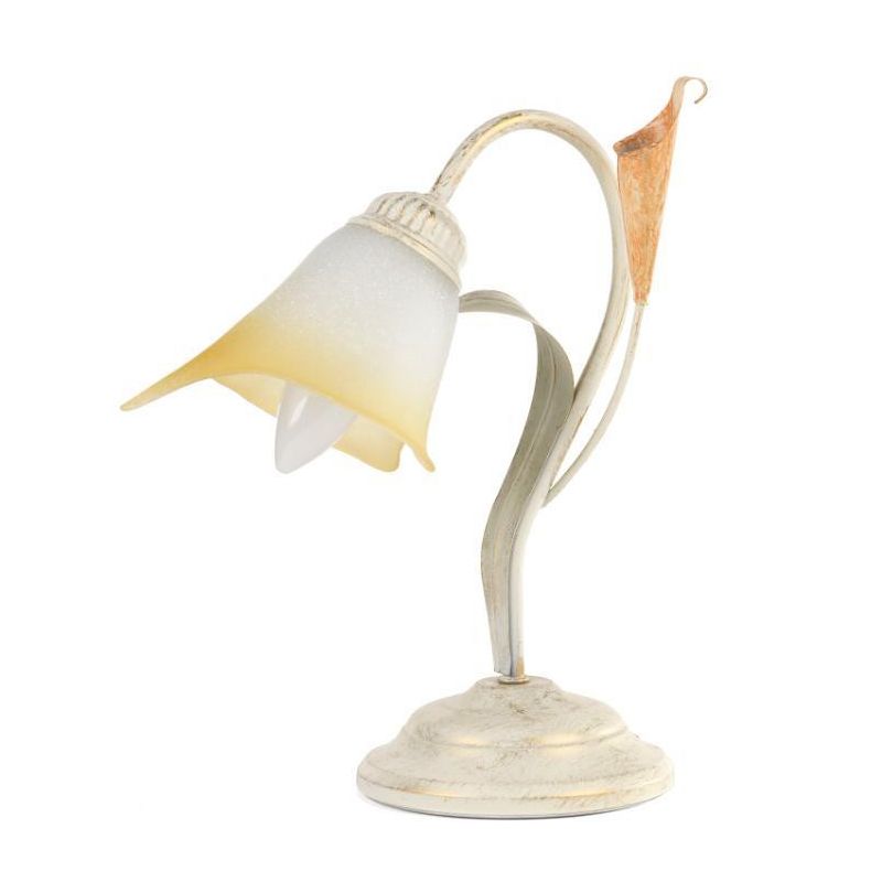LUCREZIA LUMETTO CLASSICO CON FINITURA AVORIO O BRONZO E PARALUME IN VETRO SABBIATO CRISTALENSI LIGHT - Cristalensi Shop Online