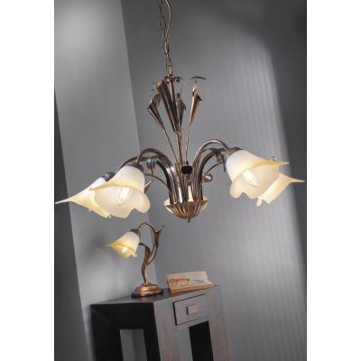 LUCREZIA LUMETTO CLASSICO CON FINITURA AVORIO O BRONZO E PARALUME IN VETRO SABBIATO CRISTALENSI LIGHT - Cristalensi Shop Online