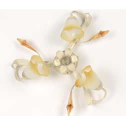 LUCREZIA PLAFONIERA CLASSICA 3 LUCI CON FINITURA AVORIO ANTICO O BRONZO E PARALUMI IN VETRO SABBIATO CRISTALENSI LIGHT - Cristal