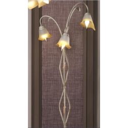 LUCREZIA PIANTANA CLASSICA 3 LUCI CON FINITURA AVORIO ANTICO E PARALUMI IN VETRO SABBIATO CRISTALENSI LIGHT - Cristalensi Shop O